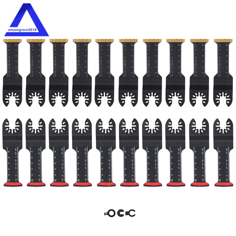 20 Pcs Extra Long 2 Types Oscillating Tool Blades Curved Edge Multitool Blades