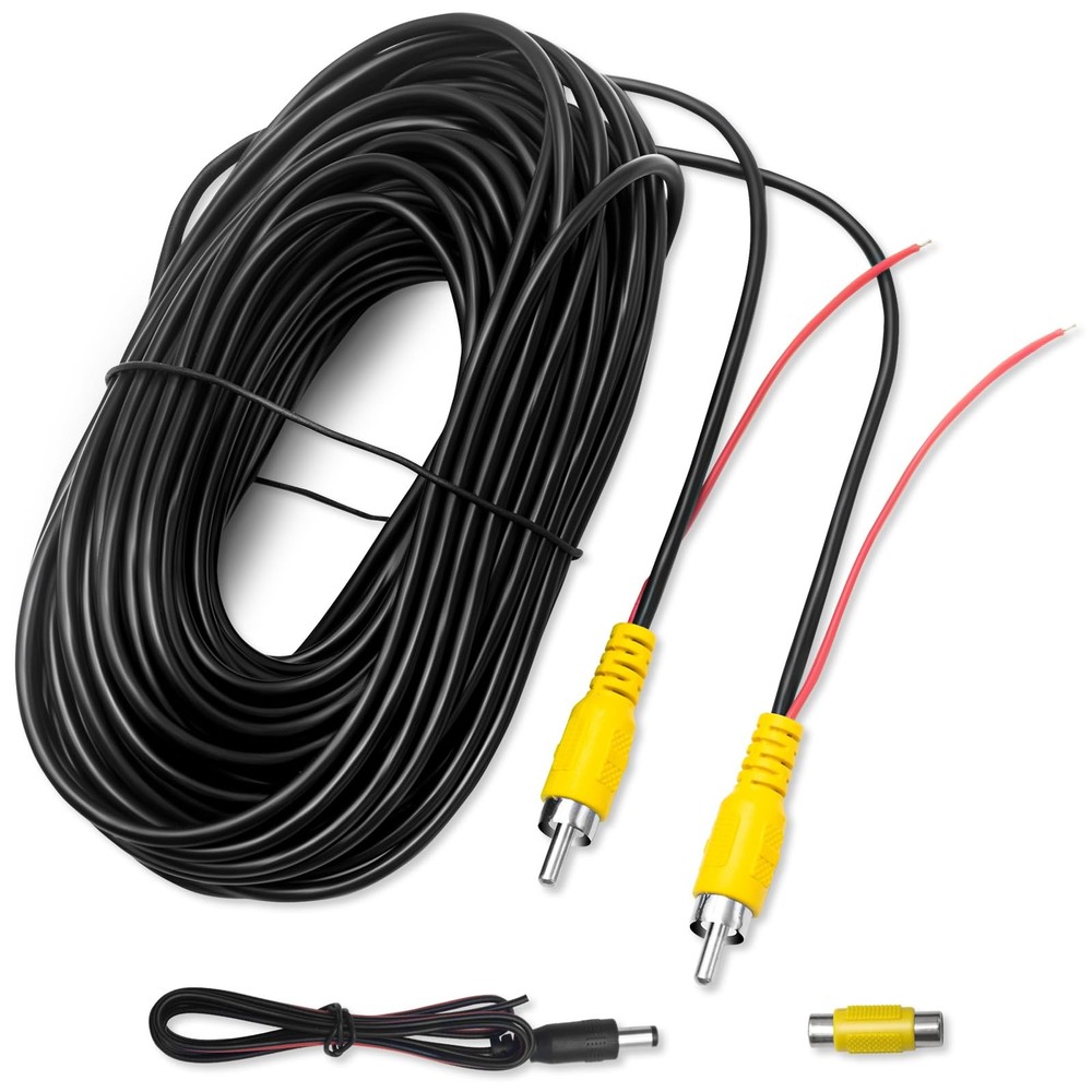 Tenbaba RCA Video Cable, Car Backup Camera Reverse Rear View Black