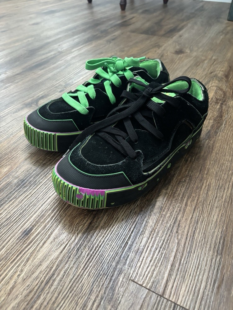 MSCHF Black and green gob stompers