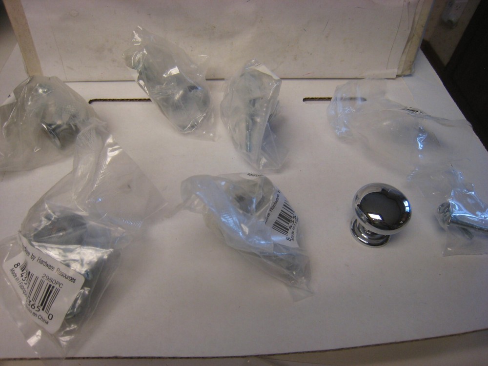 Hardware Resources  Madison Knob 2980-PC 1-3/16" in Polished Chrome SOLID HEAVY