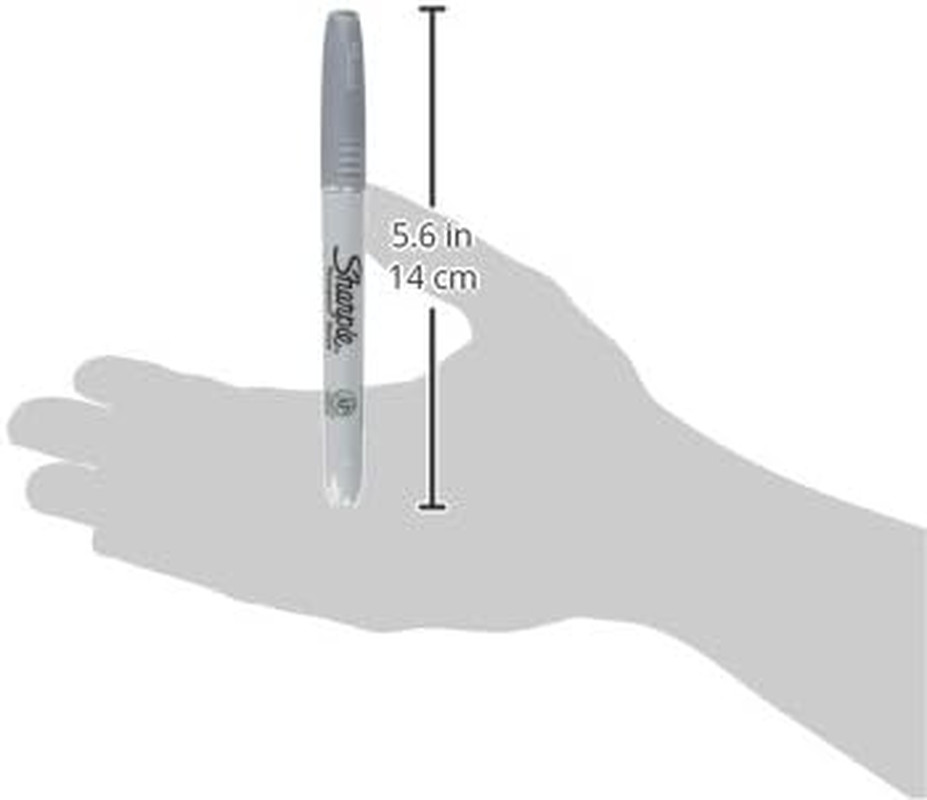 Sharpie Metallic Permanent Markers, Fine Point, Metallic Silver, 36 Count