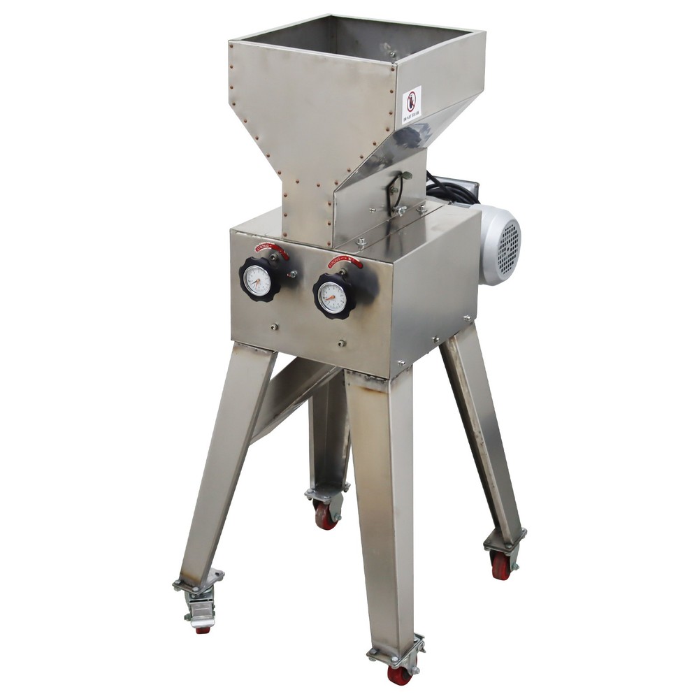 Stainless Steel Multi-functional Roller Crusher Malt Crushing Machine 110V 1HP