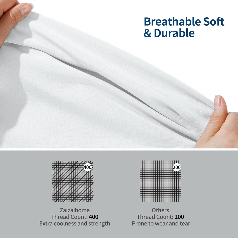 Bamboo Viscose Cooling Fitted Sheet King Size Only, 400 Thread Count, 16" Dee...