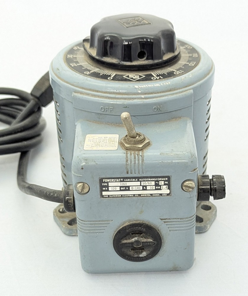 Powerstat 116B Variable Autotransformer Variac 0–140V 10A 1.4kVA – Untested