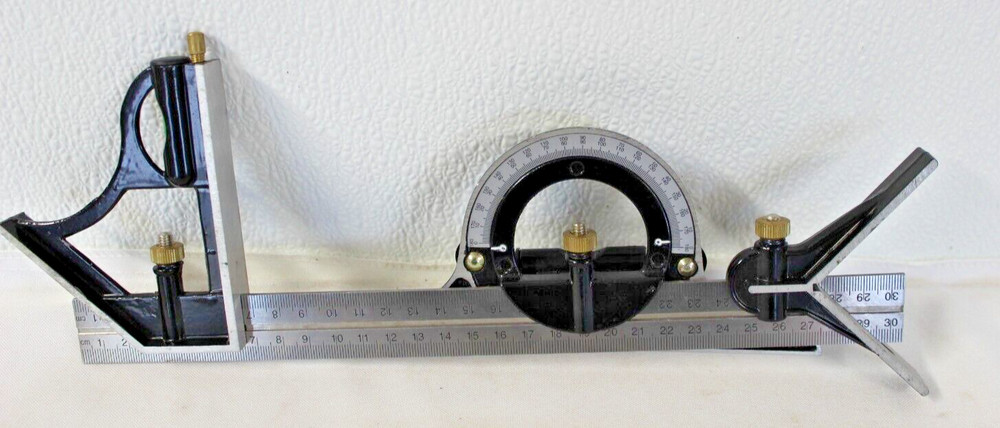 12" Combination Square Adjustable Sliding Ruler & Protractor Level Measure Set