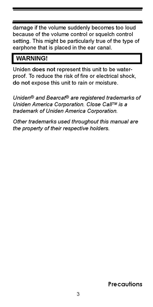 Uniden BC72XLT Instructions Operating Manual User Guide COIL BOUND