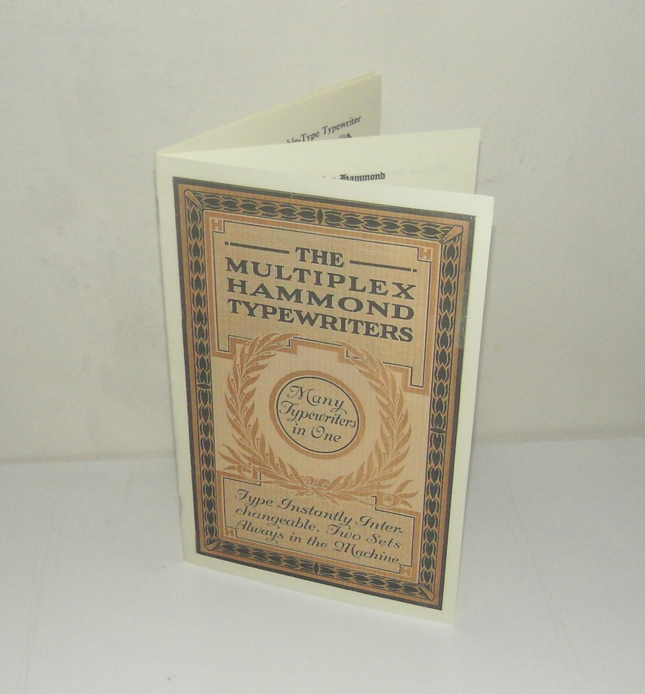 Multiplex Hammond Typewriter Brochure Manual Reproduction