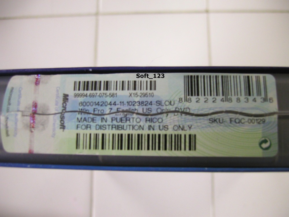 Microsoft Windows 7 Professional Full Retail Version 32 bit & 64 bit MS WIN PRO