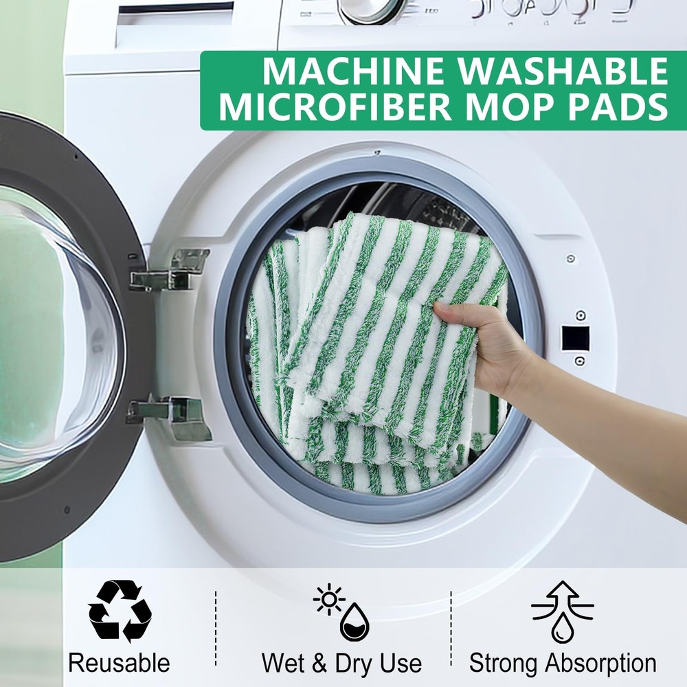 6 Pack Microfiber Mop Refills for Libman Wet Dry Multi-Surface Cleaning