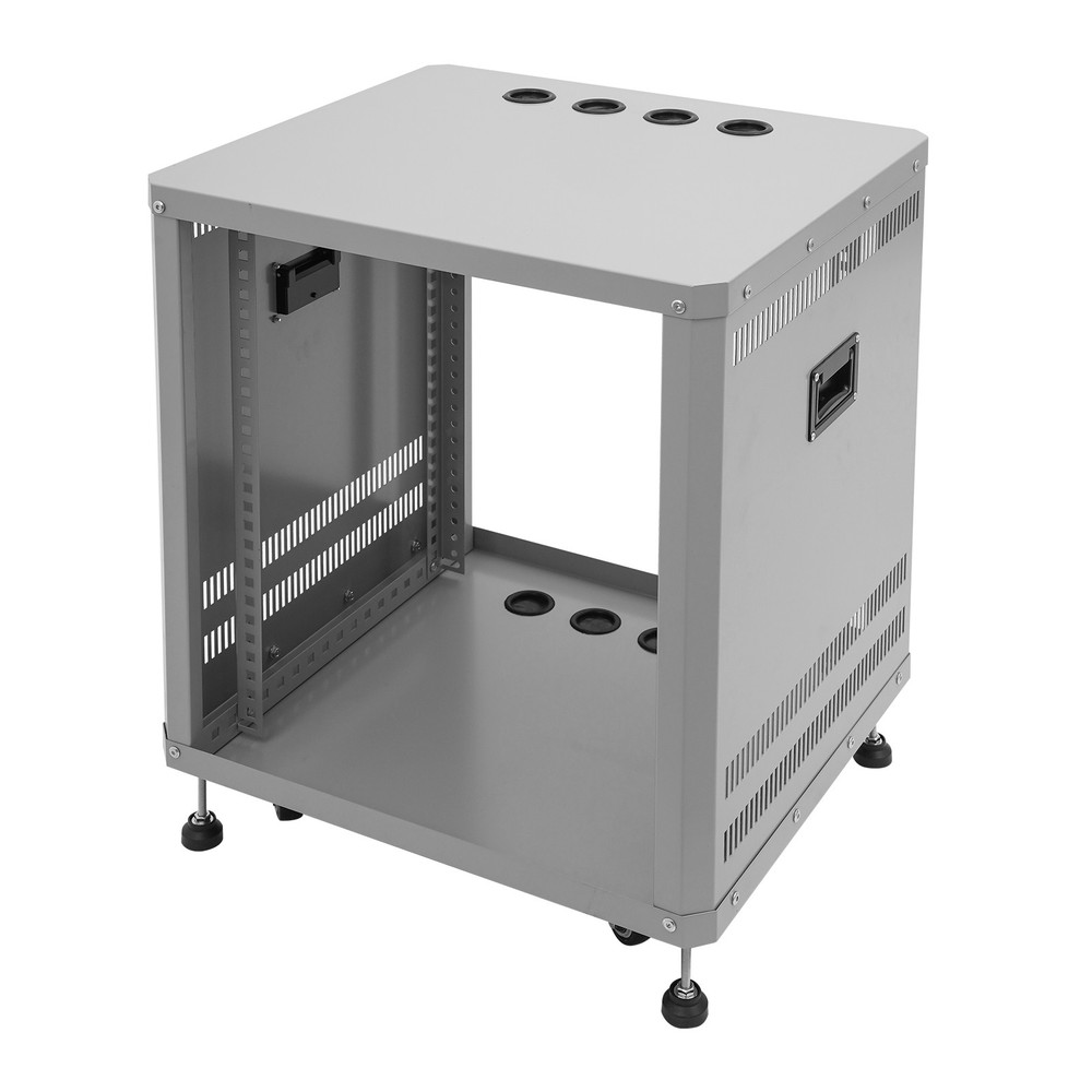 Modern Rolling Server Rack Open Cabinet Network & Stereo Rack with Caster Wheels