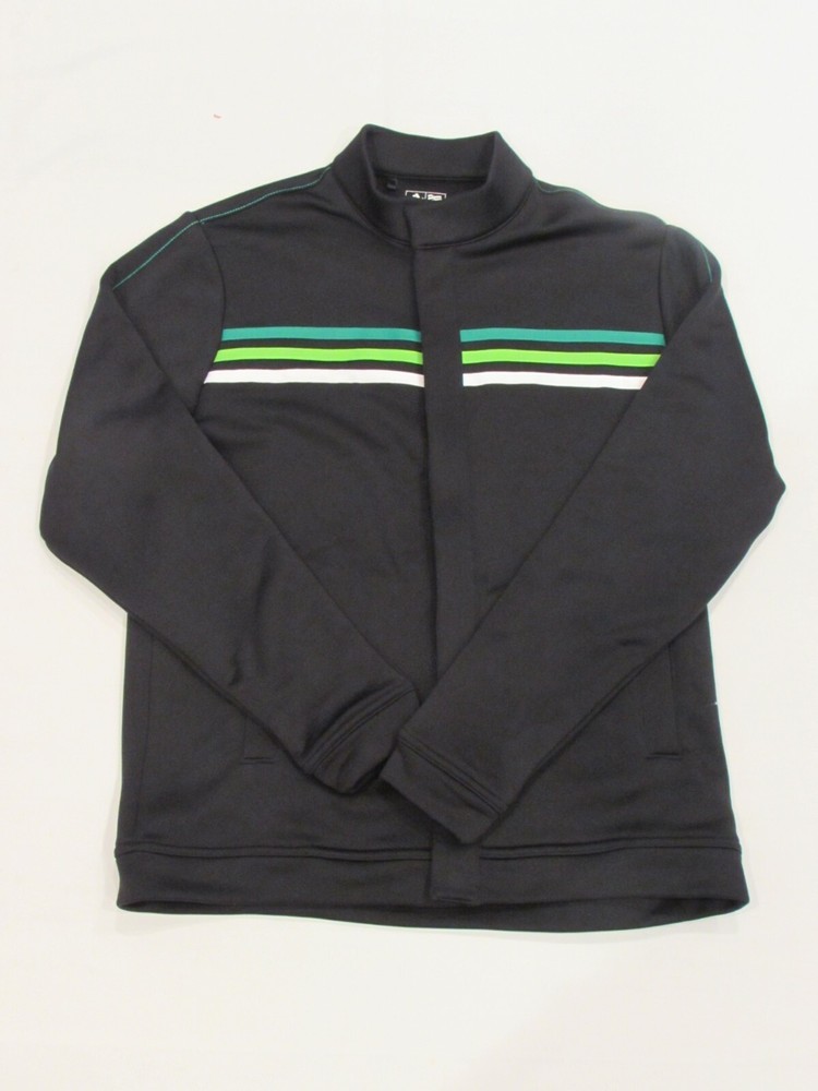 BOYS’ ADIDAS CLIMALITE GOLF FULL ZIP JACKET, BLACK, SIZE MEDIUM