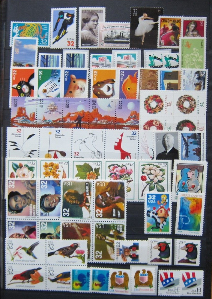 US, 1998  Year set, 98 stamps incl. 2 sheets MNH,  5 scans