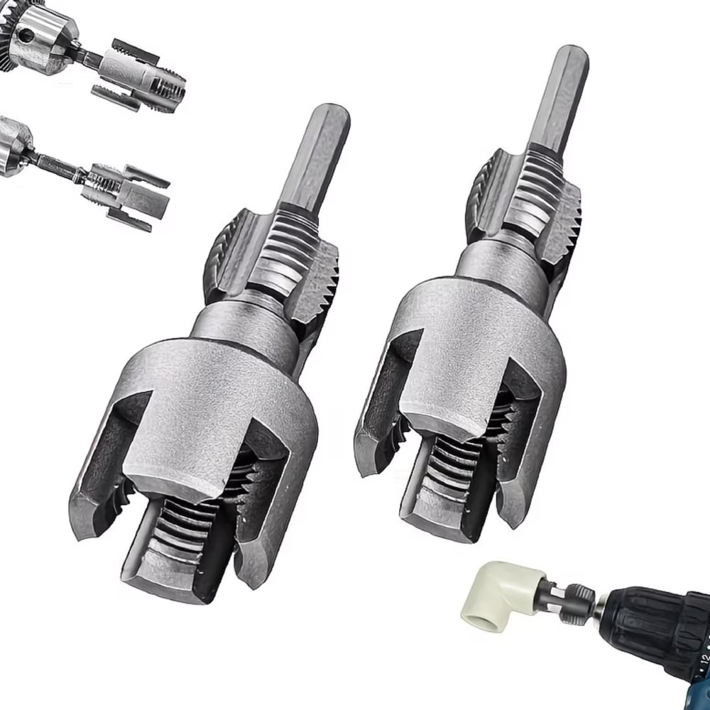 2Pcs 1/2'' 3/4'' Water Pipe Threading Tool Integrated Internal & External Pipe
