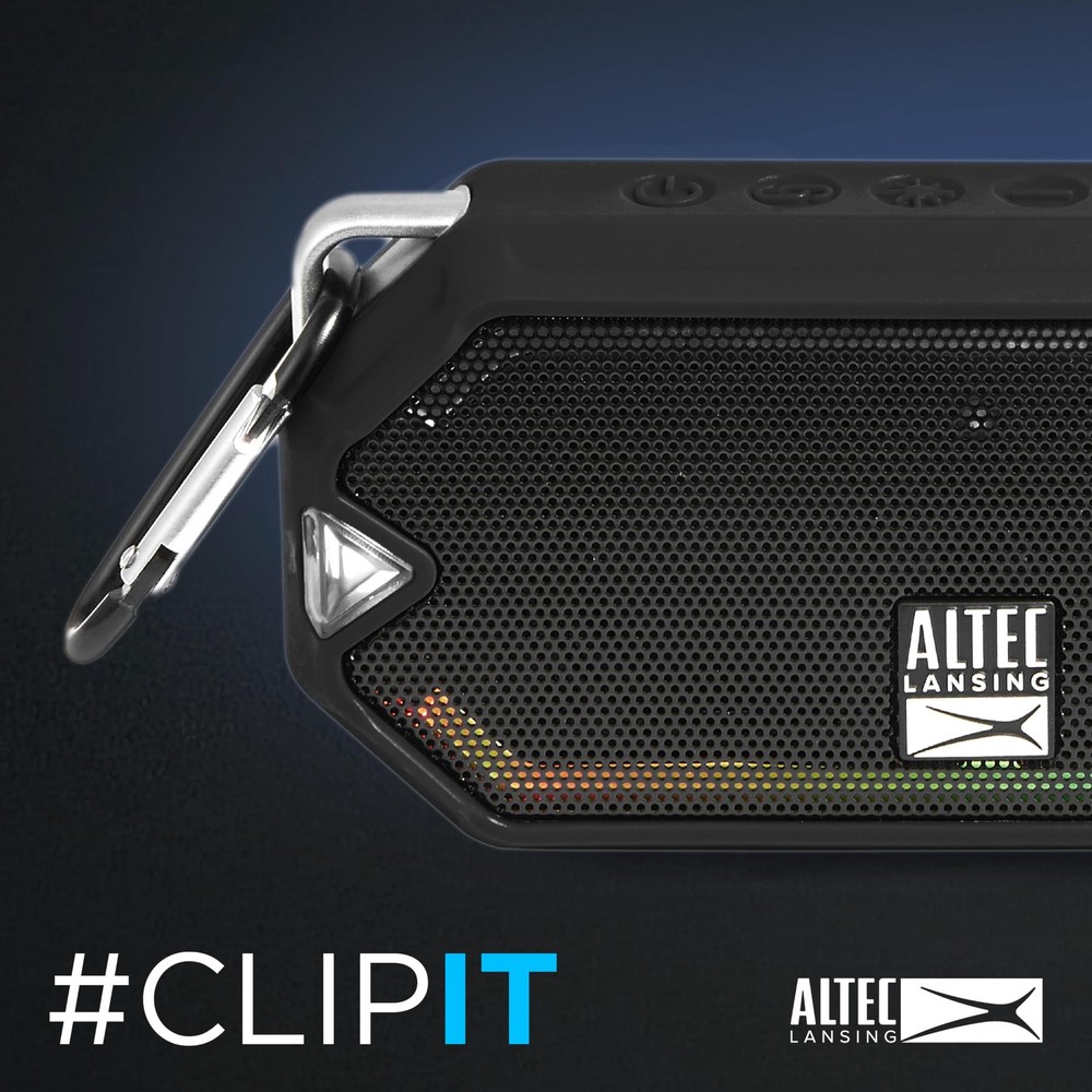 Altec Lansing - HydraMini Wireless Bluetooth Speaker, IP67 Waterproof Black
