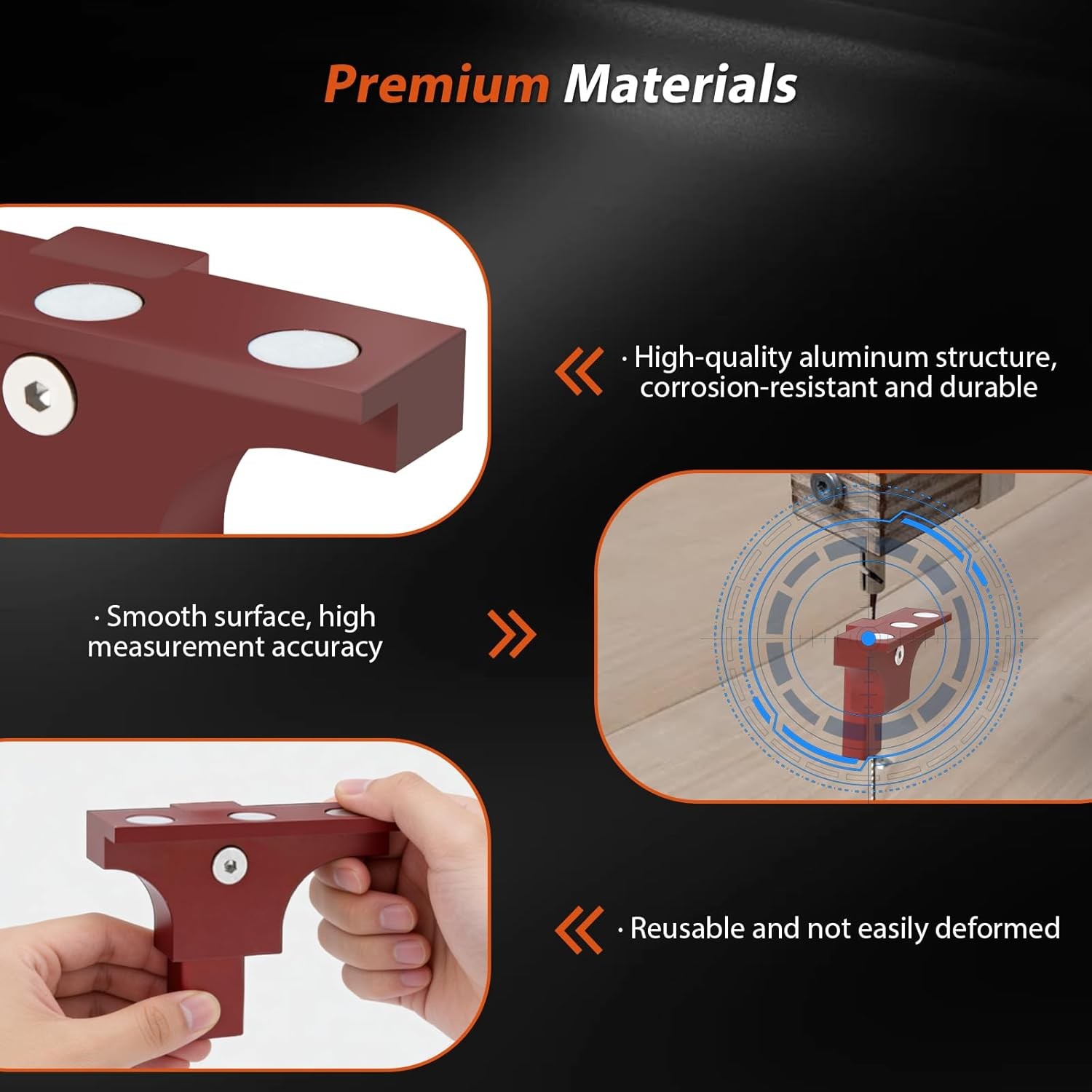 Precision Alignment Tool Compatible with Bandsaw Table, Magnetic Adhesion