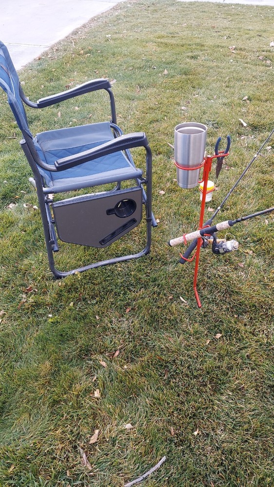 Fishing Pole Holder With Accessories