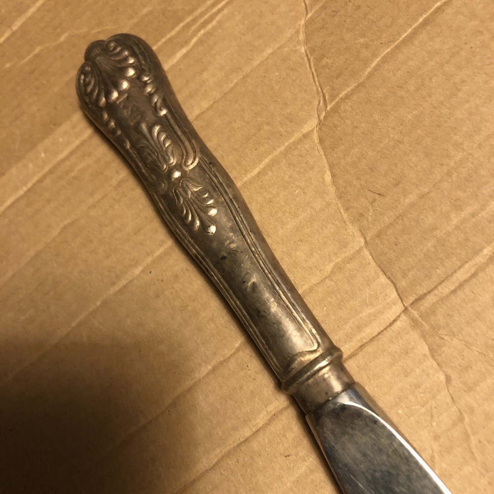 WW2 USN U.S. NAVY Kings Pattern table Knife WWII silver Plate