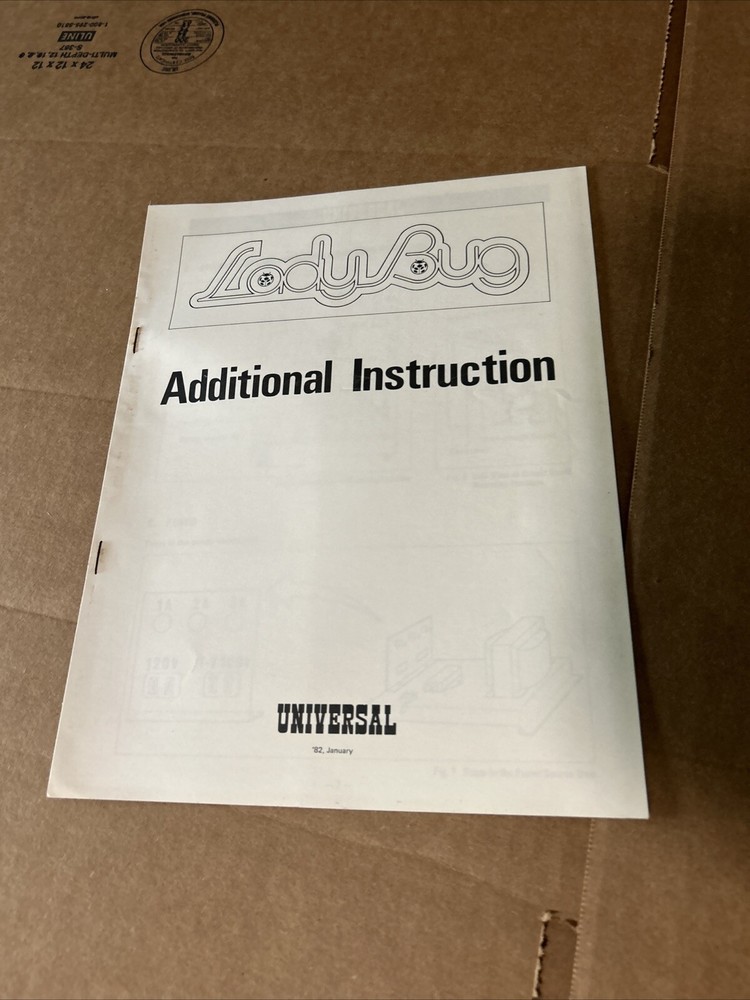 original Lady Bug  Additional Universal video game  arcade   game manual