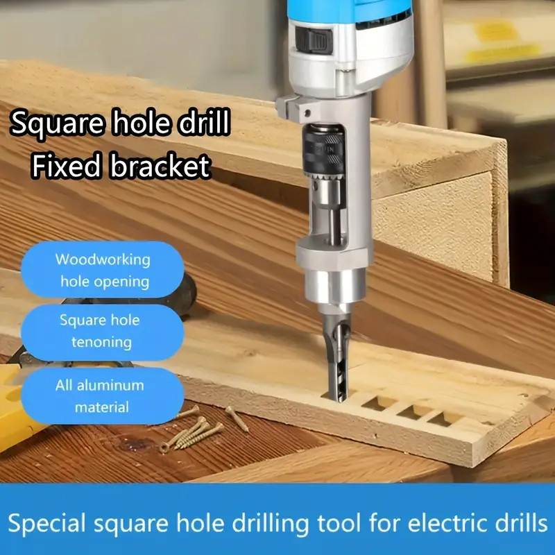 Square Hole Drill Bit Adapter Professional Woodworking Positioning Tool