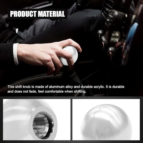 Round Ball Shift Knobs, Gear Shifter Knob, Aluminum Alloy Gear Shift Silver