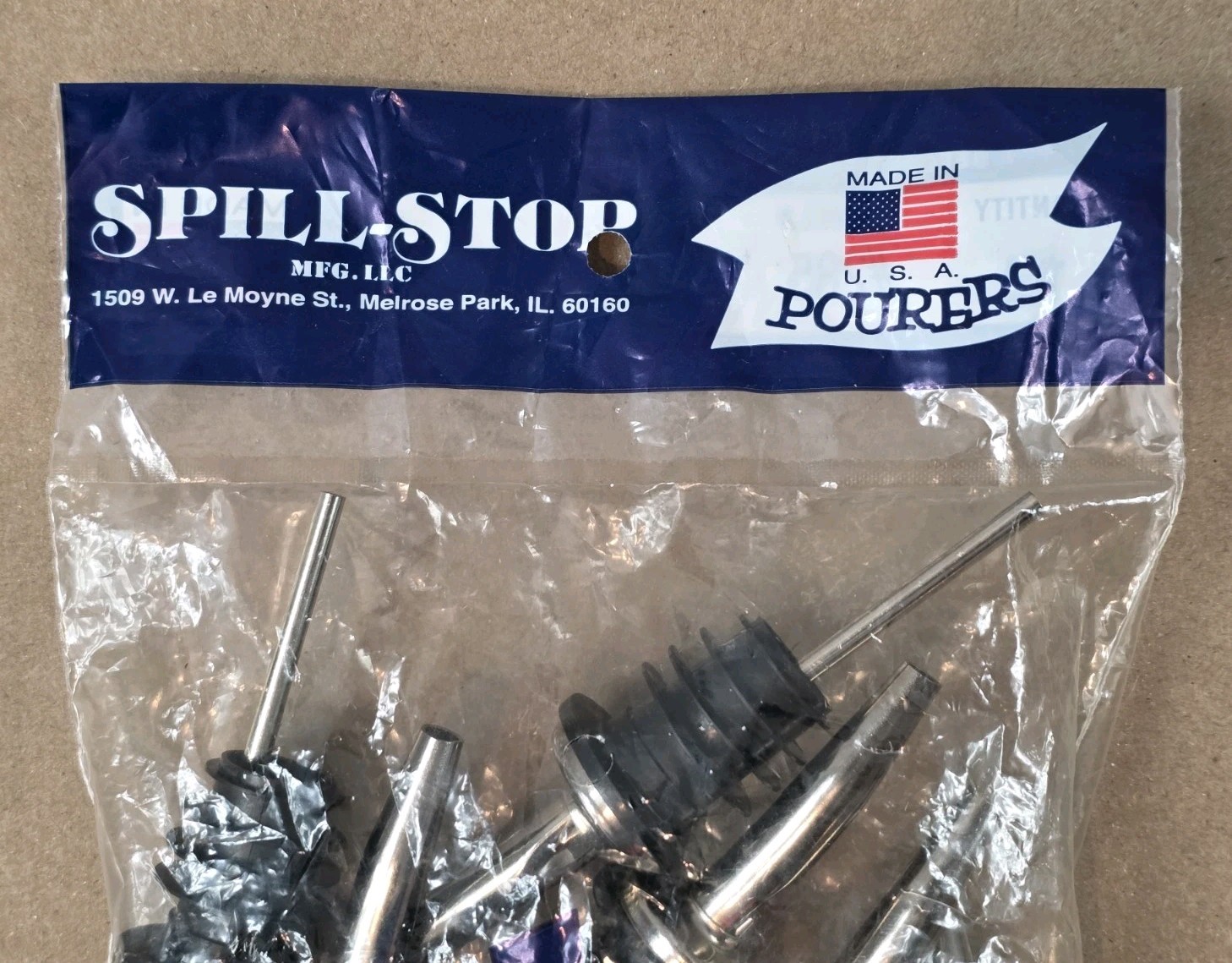 Spill-Stop 285-50 Medium Flow Tapered Liquor Pourer, Chrome - 12 Pack