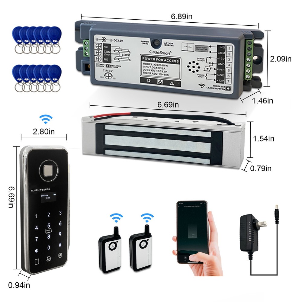 WiFi Access Control Magnetic Lock System with Wireless Fingerprint Keypad
