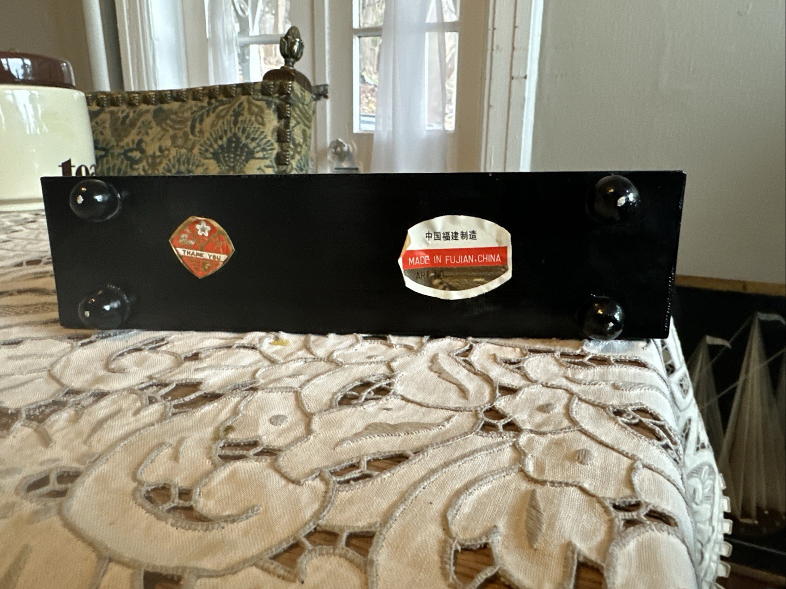 VTG Fujian Chinese Art Sculpture Diorama Cork Wood Carving Trees Crane Pagoda