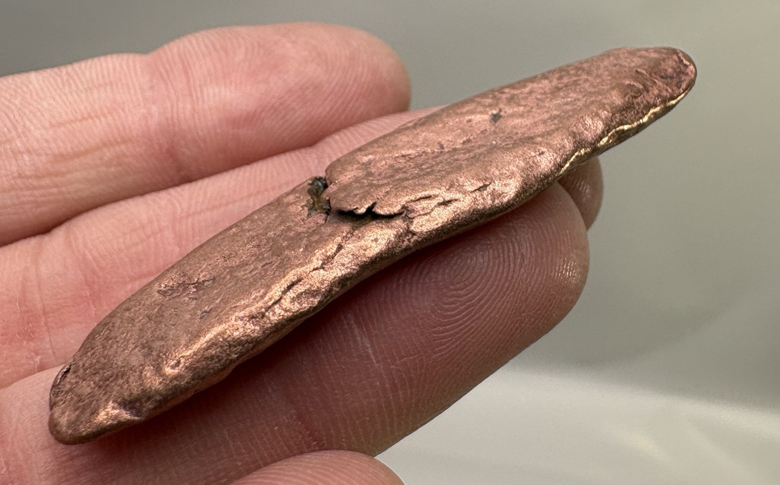 Pure Native Michigan Solid Copper Nugget Specimen Keweenaw Peninsula Mineral