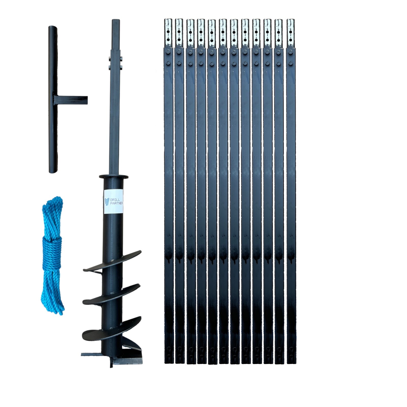 DRILLPARTNER Hand Auger Water Well Earth Drill Set 7 Inch New