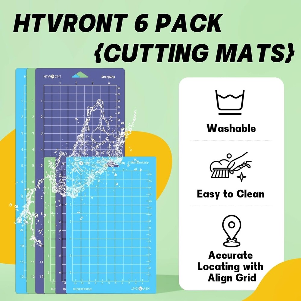 HTVRONT Cutting Mat Compatible with Cricut Joy, 6 Pack Cutting Mats