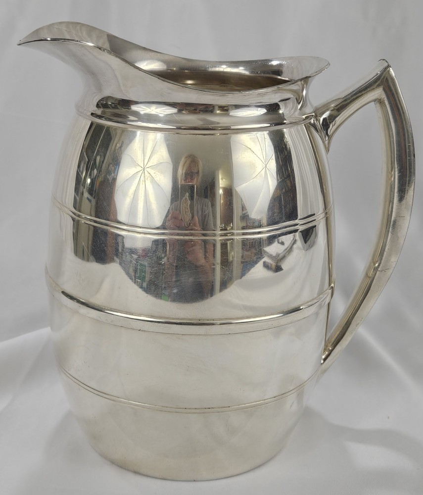 CS & Co Silverplate Water Pitcher 7 1/2" Tall & 4" Diameter