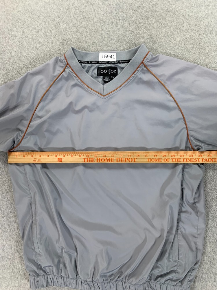 Footjoy Golf Windbreaker Pullover Jacket (Men's Large) Gray/Orange