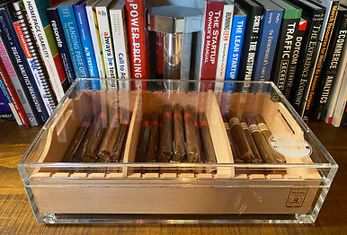 Large Acrylic 75-Cigar Humidor Powered by Boveda