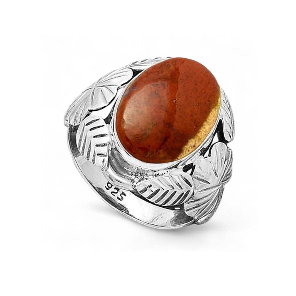 Red Moss Agate Solid 925 Sterling Silver Ring 7