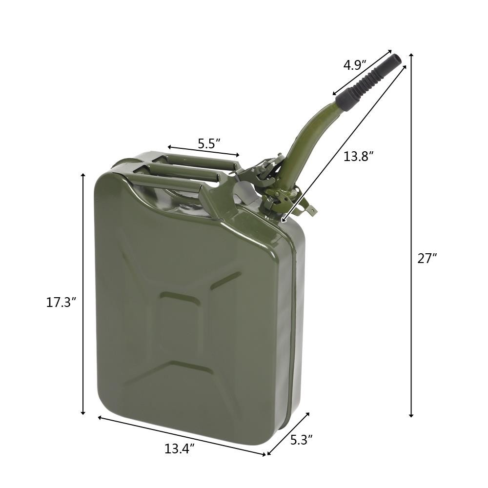 Fuel Can 5 Gal 20L Steel Gasoline Gas Fuel Tank Military Emergency Fuel Can