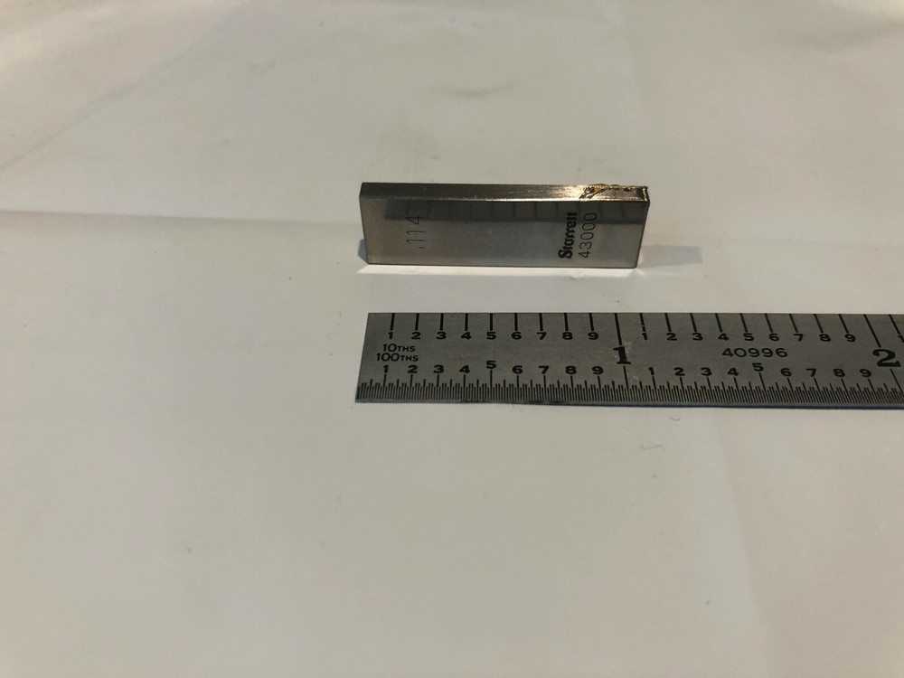 .114" Starrett Rectangular Steel Gage Gauge Block.