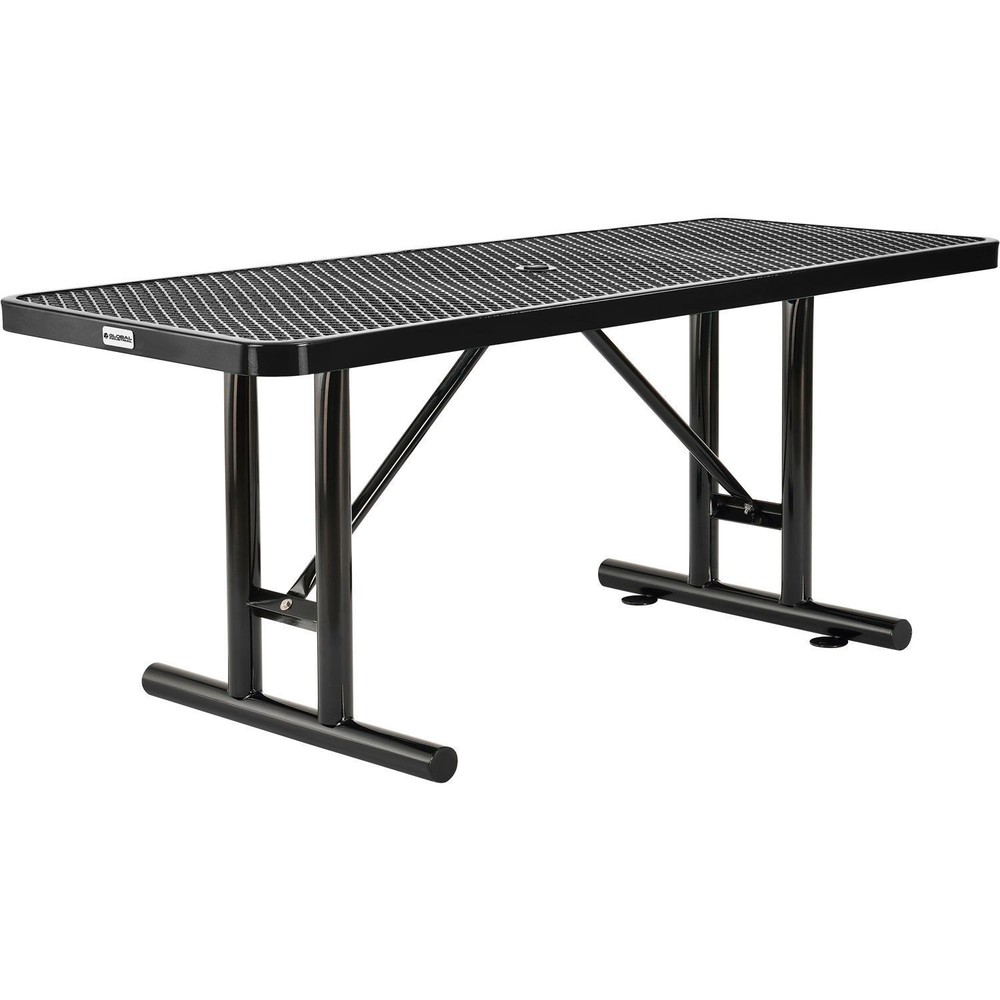 6' Rectangular Expanded Metal Outdoor Table Black