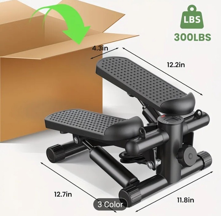 Mini Exercise Stepper with Resistance Bands - Compact Stair Stepper Machine for