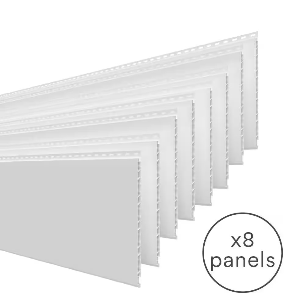 8 Ft PVC Wall&Ceilingboard Panel White (8-Pack)