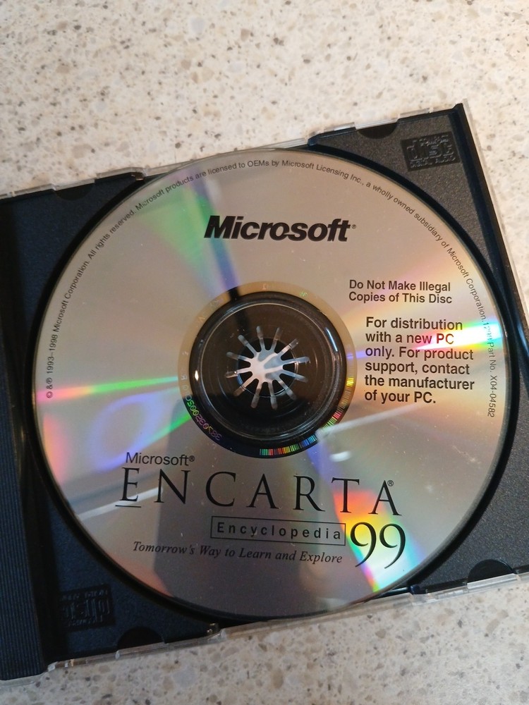 Microsoft ENCARTA '99 Interactive Multimedia Encyclopedia Version A - PC CD-ROM
