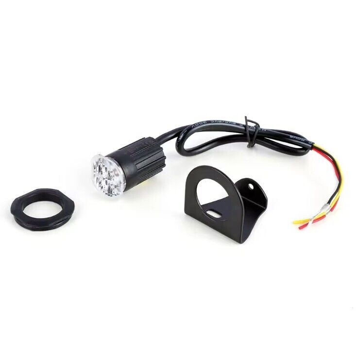 ROUND BUTTON LOW PROFILE FLUSH FIT AMBER LED STROBE EMERGENCY WARNING LIGHT