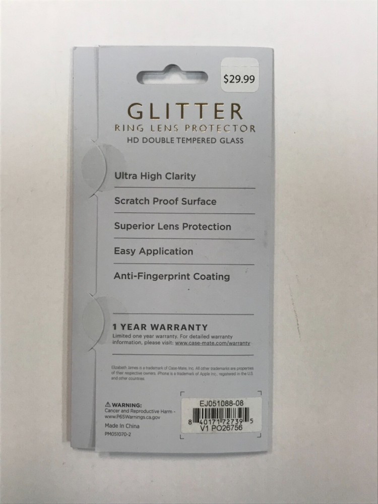 Elizabeth James Ring Lens Protector for iPhone 14/14Plus - Glitter