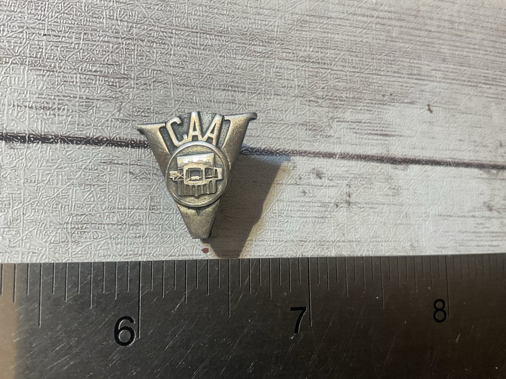 ORIGINAL WWII CAA WRIGHT FLYER PILOT INSTRUCTOR CAP BADGE AE CO STERLING