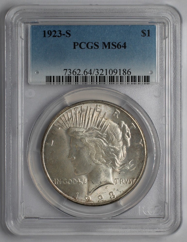 1923 S Peace Silver Dollar PCGS MS64