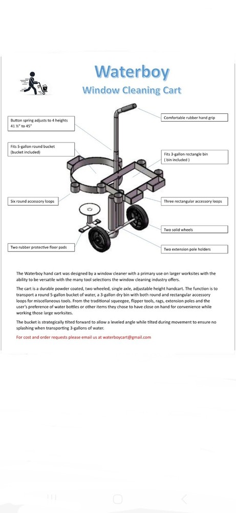 Waterboy window cleaning tool cart