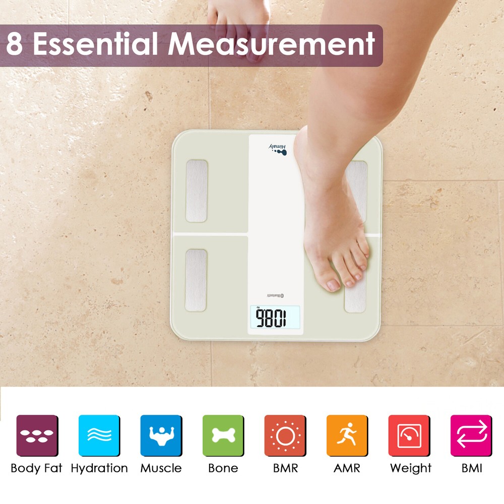 Accurate Smart Body Composition Scale 400lb BMI Digital Bathroom Scale USB App