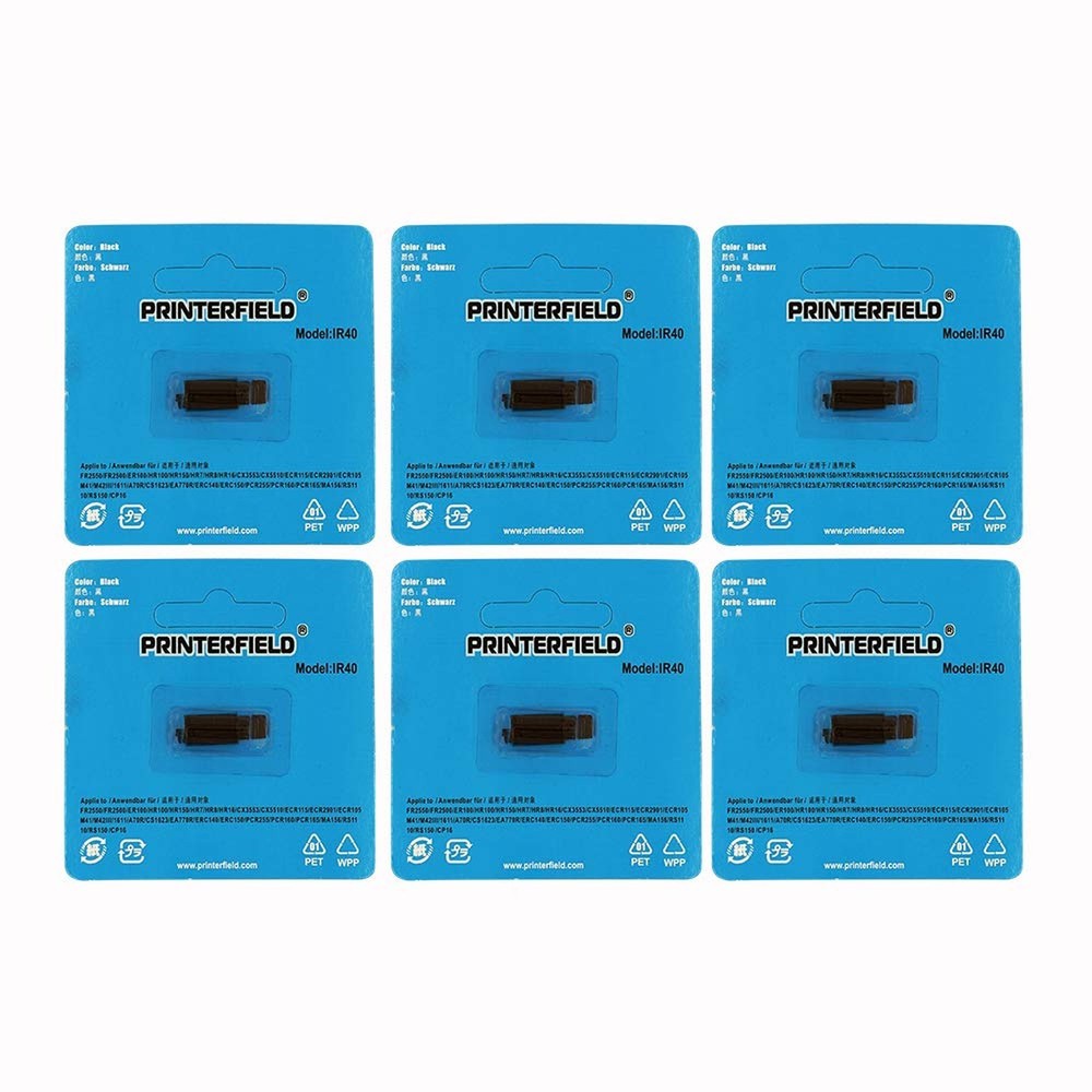 Printerfield IR-40 (6 Pack) Compatible Calculator Printer Ribbon Ink Roller -...