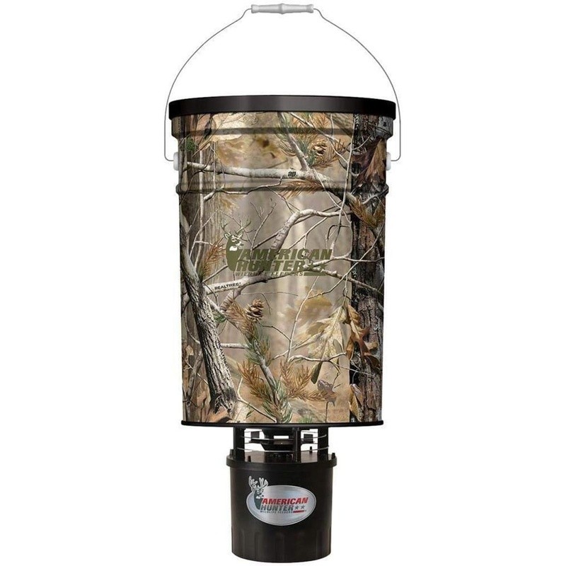 50LB Hanging Deer Feeder Automatic Timer Varmint Guard Portable Feeding Station