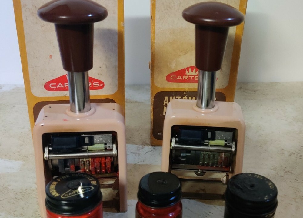2x CARTER'S AUTOMATIC NUMBERING MACHINE Model No106 W Box
