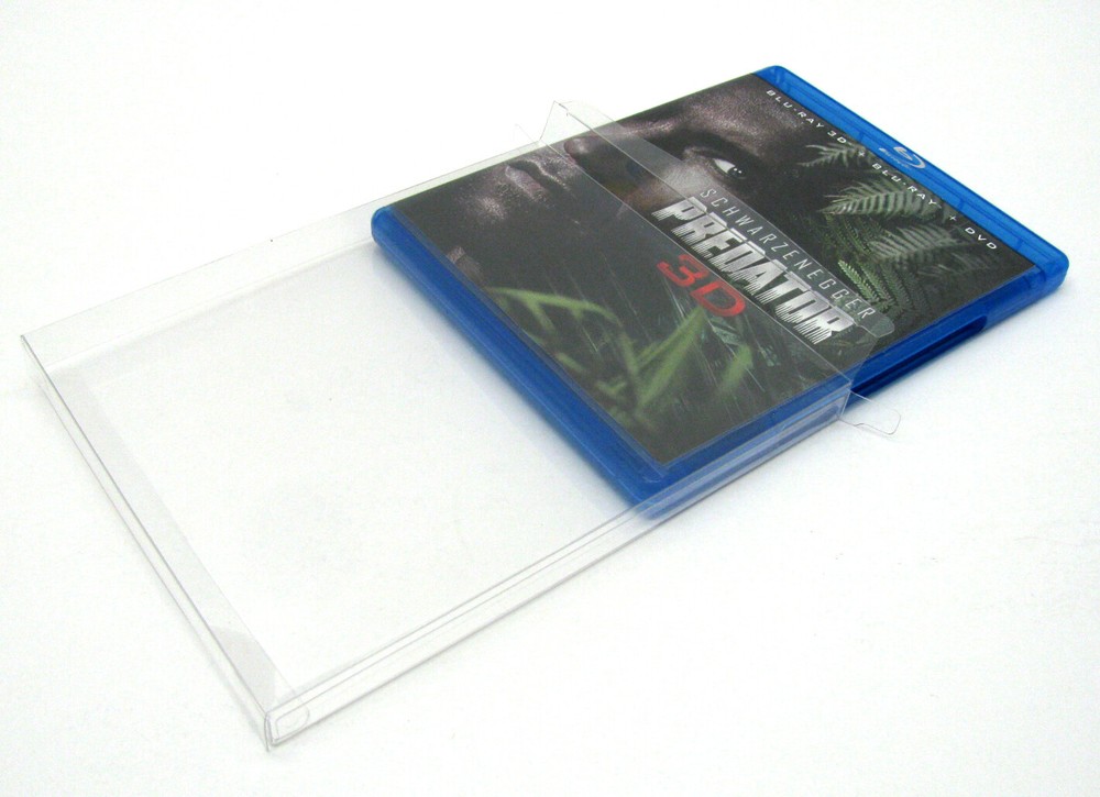 10x BLU-RAY WITHOUT SLIPCOVER (SIZE BR1) - CLEAR PLASTIC BOX PROTECTOR SLEEVE